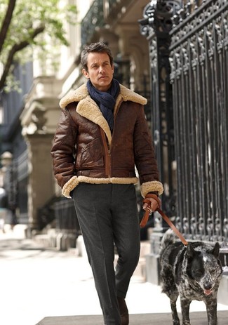 Braune Lammfelljacke kombinieren – 228 Herren Outfits