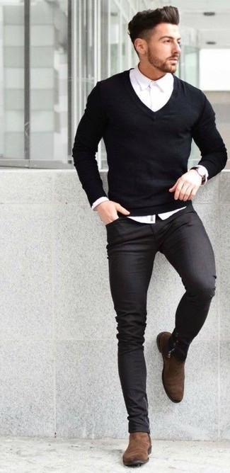 Braune Wildlederstiefel kombinieren – 969+ Frühling Herren Outfits