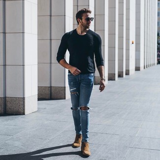 Braune Wildlederstiefel kombinieren – 969+ Frühling Herren Outfits