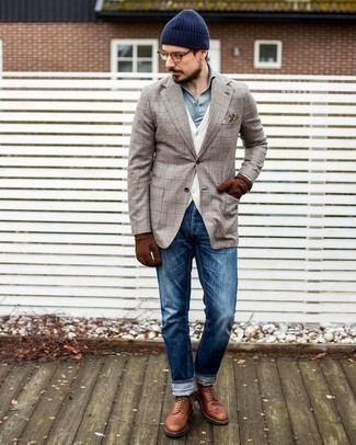 Braune Wildlederhandschuhe kombinieren – 43 Herren Outfits