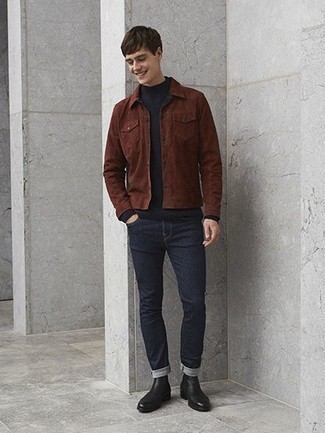 Braune Shirtjacke aus Wildleder kombinieren – 212 Herren Outfits