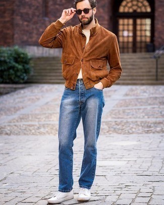 Braune Shirtjacke aus Wildleder kombinieren – 212 Herren Outfits