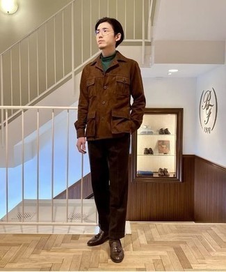 Braune Shirtjacke aus Wildleder kombinieren – 212 Herren Outfits