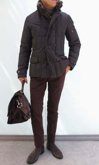 Braunen Rollkragenpullover kombinieren – 389 Herbst Herren Outfits