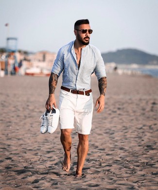 Braunen geflochtenen Segeltuchgürtel kombinieren – 15 Herren Outfits