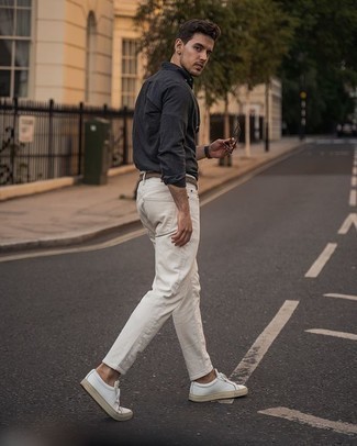 Braunen geflochtenen Segeltuchgürtel kombinieren – 15 Herren Outfits
