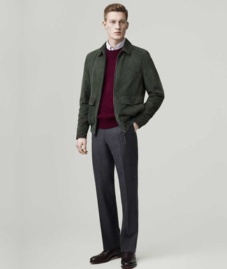 Welche Langarmhemden mit dunkelroter Brogues zu tragen – 12 Herren Outfits