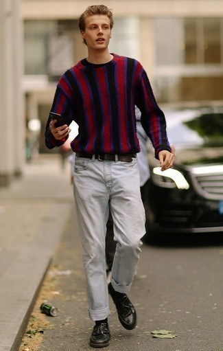 Welche Slipper mit Quasten mit dunkelroten Pullovers mit einem Rundhalsausschnitt zu tragen – 9 Herren Outfits