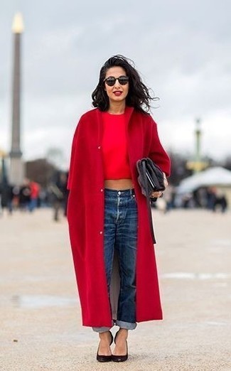 Dunkelrotes kurzes Oberteil kombinieren – 23 Damen Outfits