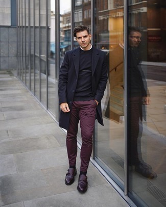 Welche Mäntel mit dunkelroter Doppelmonks zu tragen – 22 Herren Outfits
