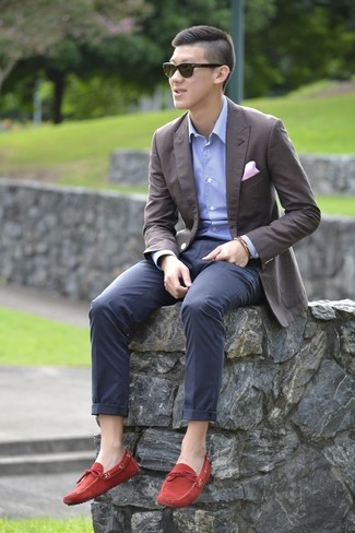 Dunkelrote Mokassins kombinieren – 17 Herren Outfits