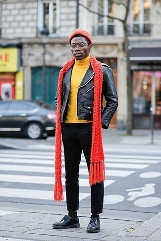 Dunkelroten Strick Schal kombinieren – 10 Herren Outfits