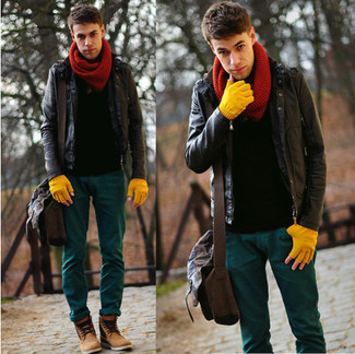 Dunkelroten Strick Schal kombinieren – 10 Herren Outfits