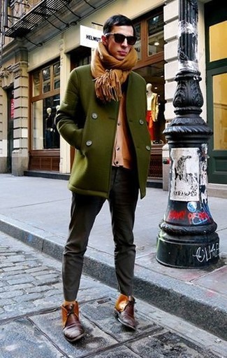 Dunkelrote Chukka-Stiefel aus Leder kombinieren – 75 Herren Outfits