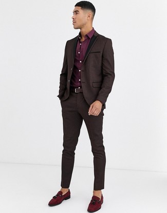 Welche Businesshemden mit dunkelroter Slipper mit Quasten zu tragen – 184 Herren Outfits