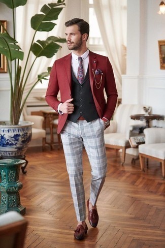 Welche Businesshemden mit dunkelroter Slipper mit Quasten zu tragen – 184 Herren Outfits