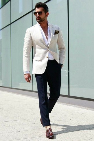 Welche Businesshemden mit dunkelroter Slipper mit Quasten zu tragen – 184 Herren Outfits