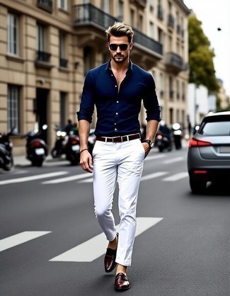 dunkelblaues Businesshemd von James Perse