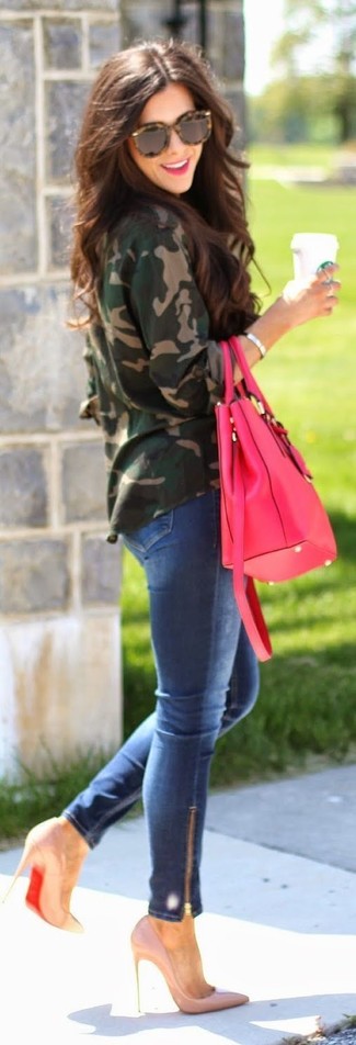 fuchsia Shopper Tasche aus Leder von EMILY & NOAH