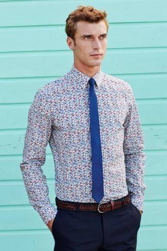 hellblaues Businesshemd mit Blumenmuster von Engineered Garments