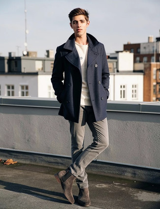 dunkelgraue Chelsea Boots aus Wildleder von Common Projects