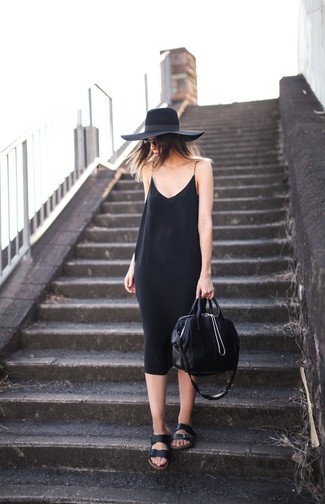 schwarzes Camisole-Kleid von Asos