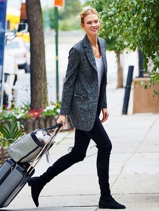 Dunkelgraues Sakko kombinieren – 250 Damen Outfits