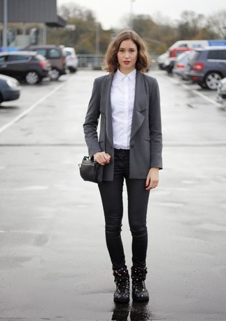 Dunkelgraues Sakko kombinieren – 250 Damen Outfits