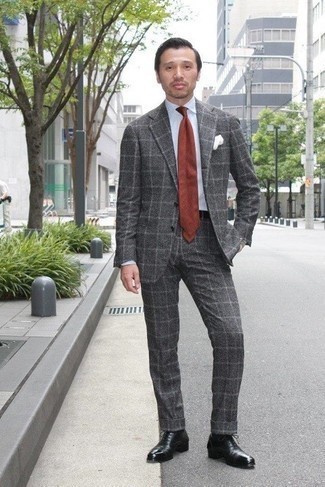 Dunkelgrauen Wollanzug mit Karomuster kombinieren – 53 Herren Outfits