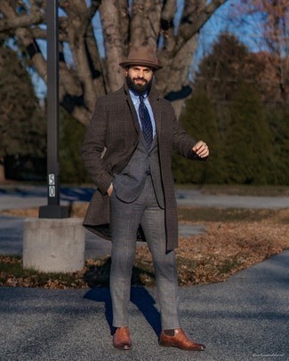 Dunkelgrauen Wollanzug mit Karomuster kombinieren – 53 Herren Outfits