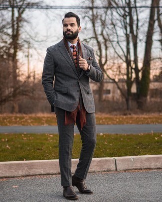 Dunkelgrauen Wollanzug mit Karomuster kombinieren – 53 Herren Outfits