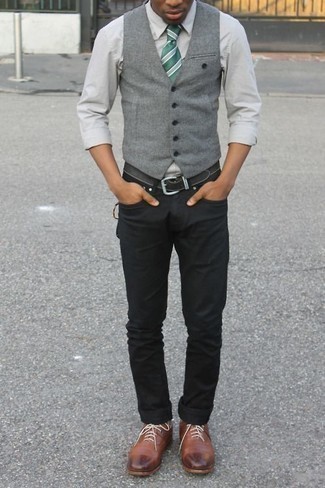 Welche Westen mit dunkelgrauen Businesshemdes zu tragen – 33 Herren Outfits