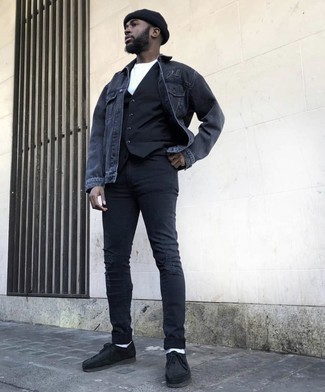 Welche Westen mit dunkelgrauer Jeans zu tragen – 19 Herren Outfits