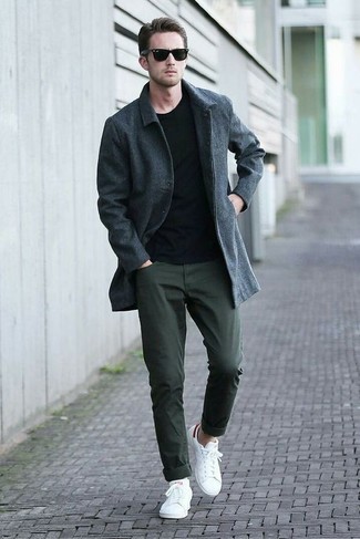 Welche Chinohosen mit dunkelgrauen Mantels zu tragen – 597+ Herren Outfits