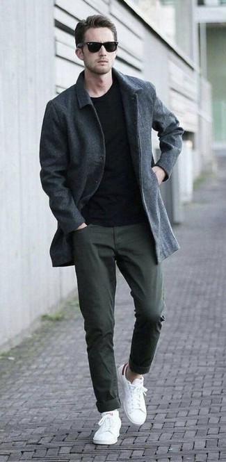 Welche Chinohosen mit dunkelgrauen Mantels zu tragen – 597+ Herren Outfits