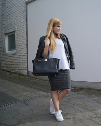 Dunkelgrauen Bleistiftrock kombinieren – 88 Damen Outfits