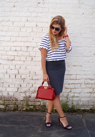 Dunkelgrauen Bleistiftrock kombinieren – 88 Damen Outfits