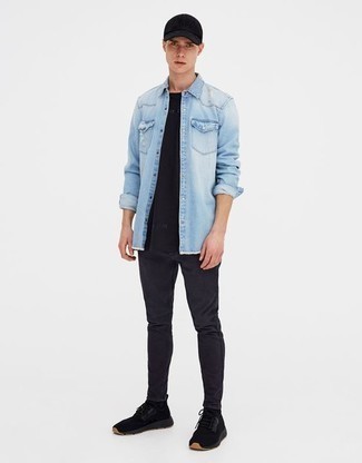 Welche Sportschuhe mit dunkelgrauer enger Jeans zu tragen – 40 Herren Outfits