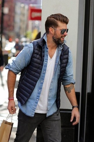 Dunkelgraue enge Jeans kombinieren – 520+ Herren Outfits