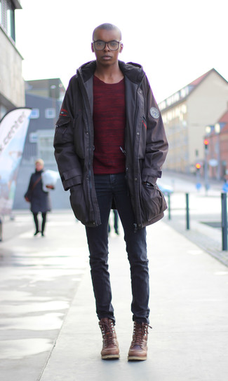 Dunkelgraue enge Jeans kombinieren – 520+ Herren Outfits