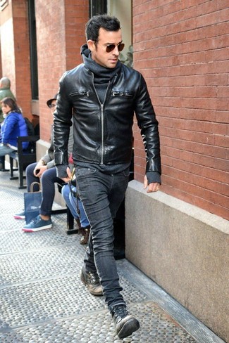 Dunkelgraue enge Jeans kombinieren – 520+ Herren Outfits