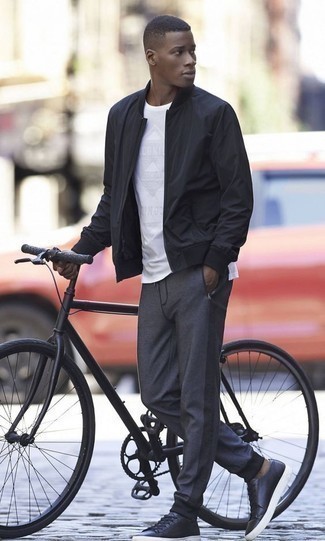 Dunkelgraue Jogginghose kombinieren – 186 Frühling Herren Outfits