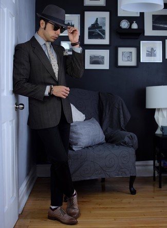 Dunkelgrauen Wollhut kombinieren – 268 Herren Outfits