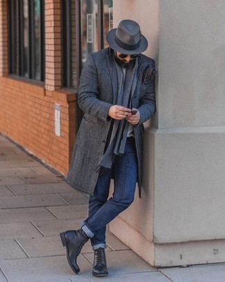 Dunkelgrauen Wollhut kombinieren – 268 Herren Outfits