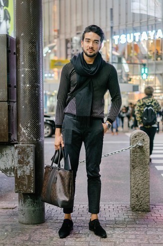 Pullover mit einem Rundhalsausschnitt mit Karomuster kombinieren – 23 Herren Outfits