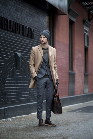 Pullover mit einem Rundhalsausschnitt mit Chevron-Muster kombinieren – 17 Herren Outfits