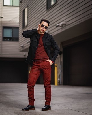 Pullover mit einem Rundhalsausschnitt mit Chevron-Muster kombinieren – 17 Herren Outfits