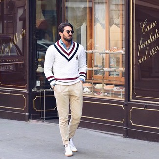 Pullover mit Chevron-Muster kombinieren – 18 Herren Outfits warm Wetter