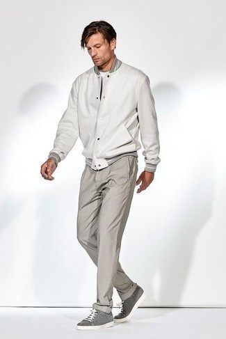 graue Collegejacke von Thom Browne