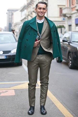 Wie Pullover mit einem Rundhalsausschnitt mit Anzuges zu kombinieren – 181 Herren Outfits